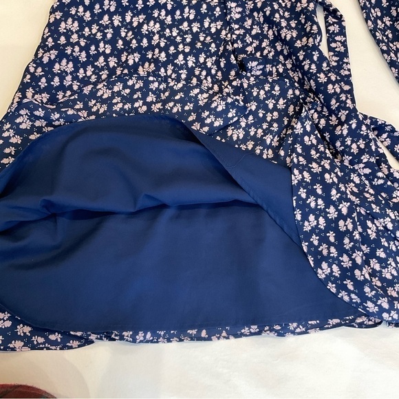Likely Floral Faux Wrap Ruffle Casimira Mini Length Dress Blue and White Size 4 - Picture 7 of 14